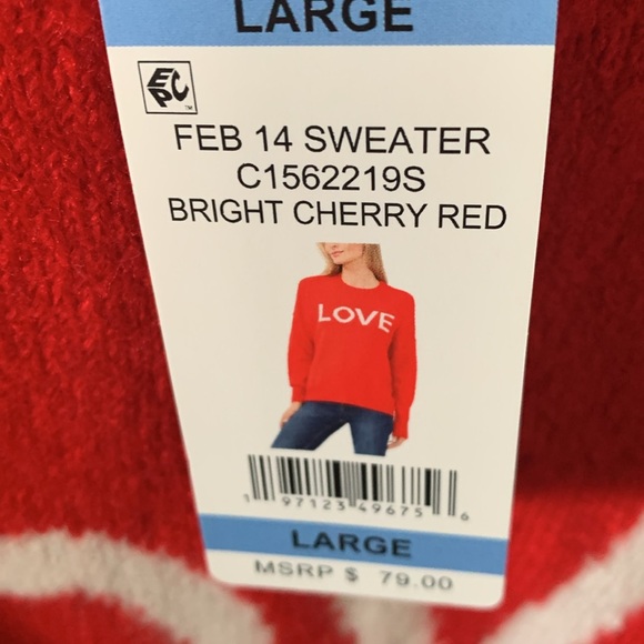 Vince Camuto sz L love sweater nwt - Picture 4 of 6